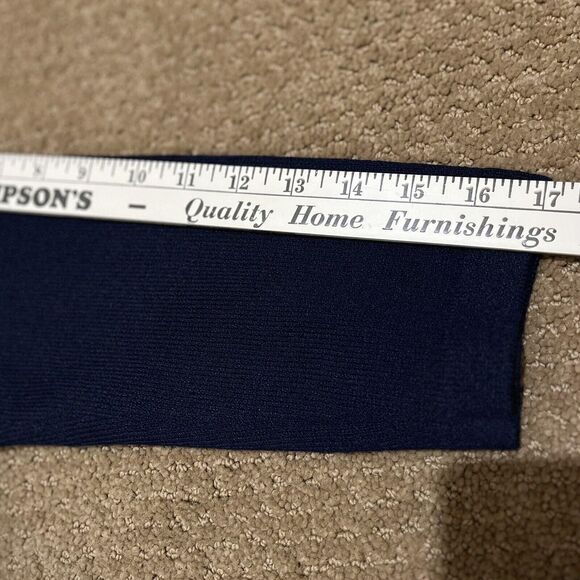 Vintage ST. JOHN by Marie Gray Y2K Lace-up Grommet Knit Navy 3/4Sleeve Sweater 6 - Picture 9 of 9